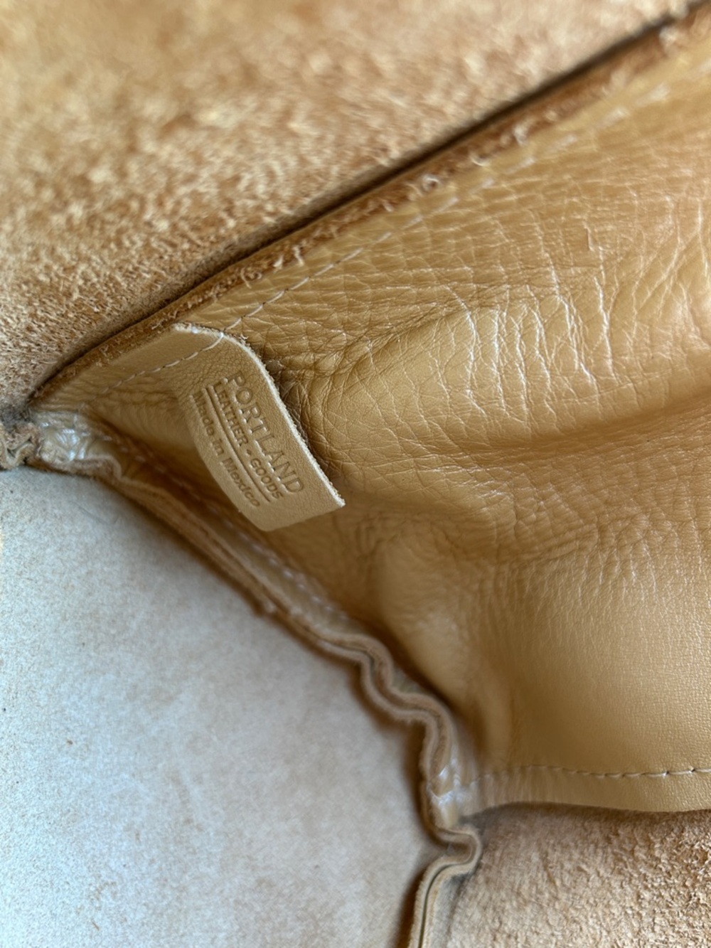 Portland Leather Goods Butterfly Bucket Bag, Champagne - Picture 8 of 8